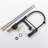 Contemporary Kitchen Sink Faucet With Pull-down , Matte Black & Gold, 360 Degree Rotation, Single Lever Handle