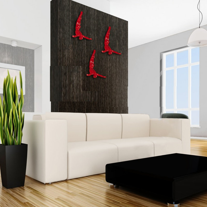 Décoration murale homme plongeur, Rouge, H 11 po x l 11 po x P 5 po
