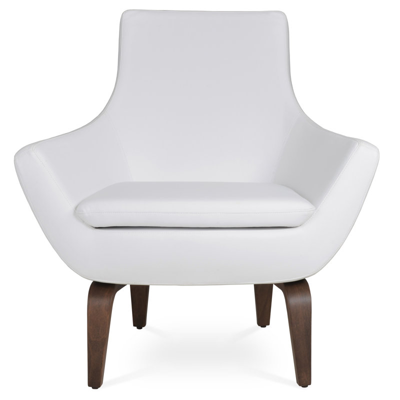 Fauteuil l 31 po Lakewood, Similicuir blanc