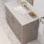Overturf Meuble-lavabo de comptoir en marbre blanc Carrara de 48 po en chÃªne gris Audrina-1958391239