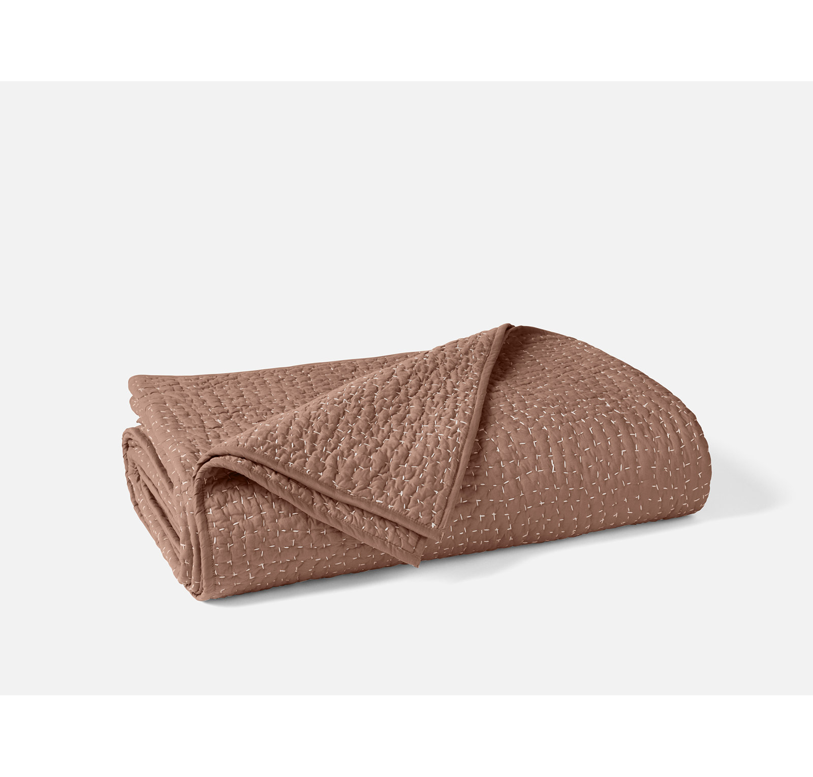 Pebbled Organic Percale Quilt, King Quilt, Praline