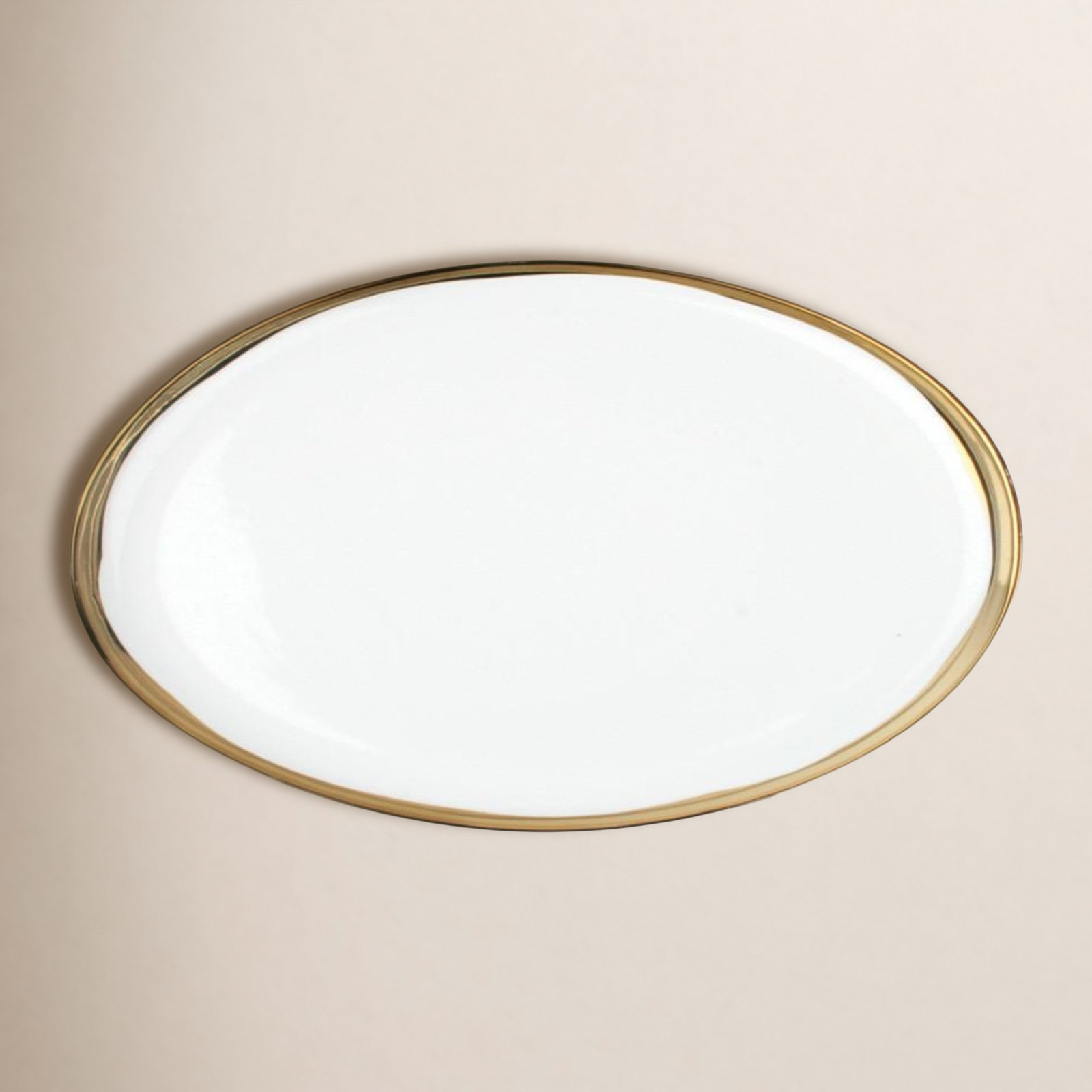 Canvas Home Dauville Porcelain Platter, White/Gold