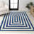 Isibeal Modern Classic Mitre Stripe Navy/Ivory Rug-1555734149