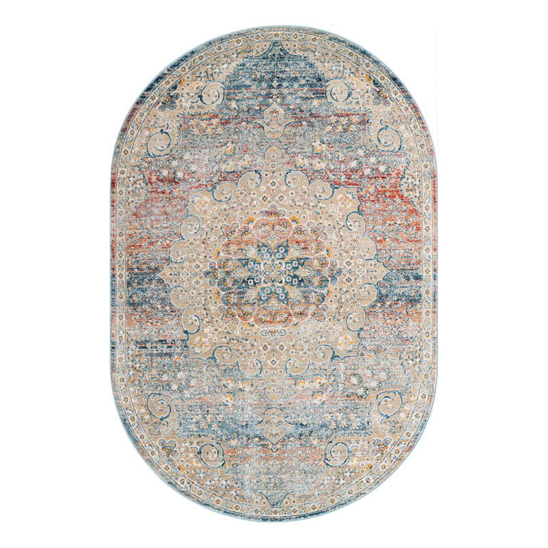 Alize Oriental Indoor Rug, Oval 5'3" x 8'