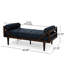 Chaise longue confortable en tissu bleu marine avec un design moderne, élégant et contemporain