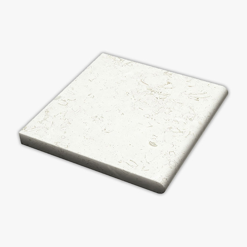 Symra Shell Tumbled 12x12 Limestone Thick Bullnose Coping