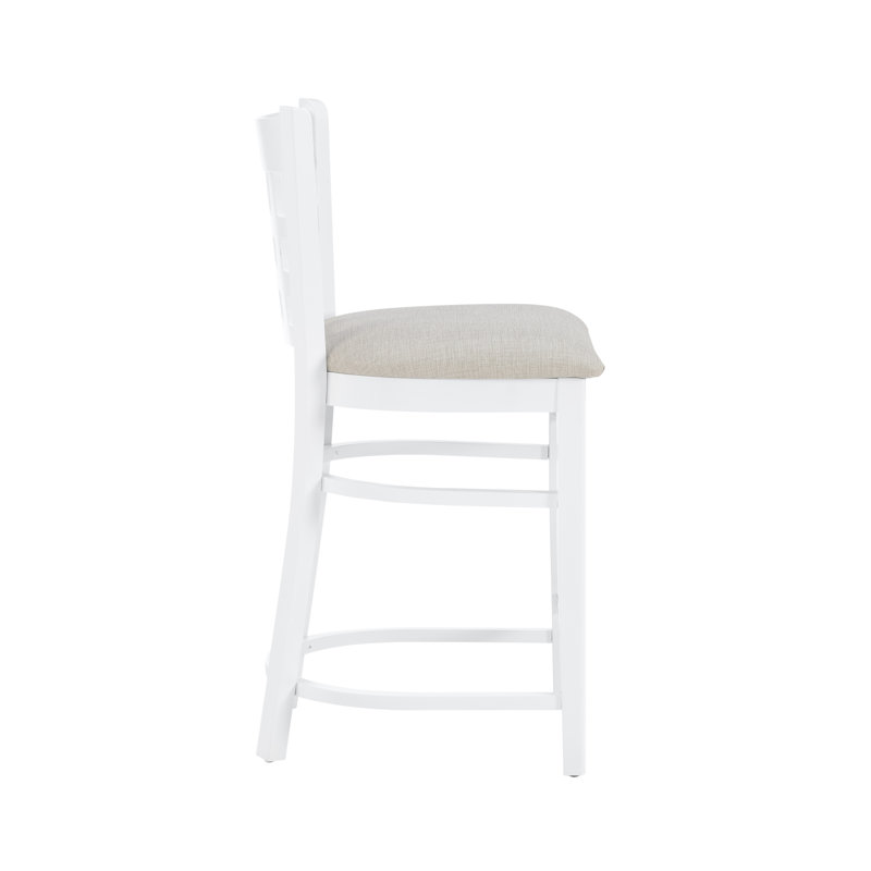 Egisto Upholstered Counter Stool with Solid Wood Frame