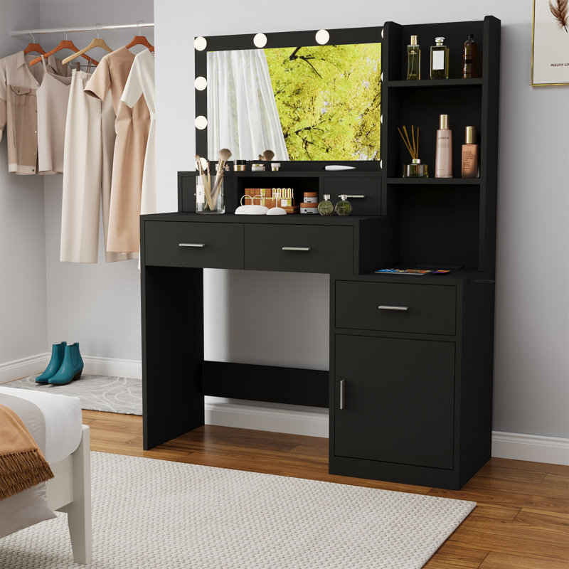 Mirror Dressing Table with Drawers and Storage Cabinet for Easy Maintenance