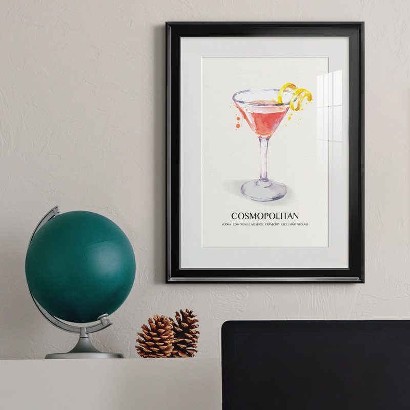 Cosmopolitan - peinture encadrée, H 22,5 po x l 30,5 po x P 1,5 po, Noir
