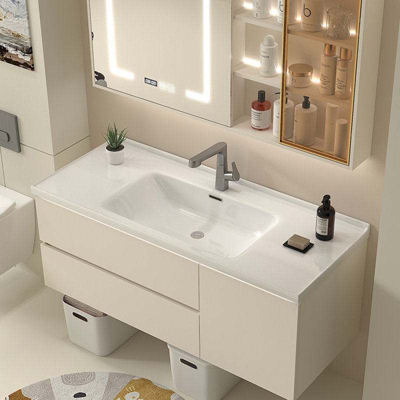 Simple cream style vanitie bathroom cabinet