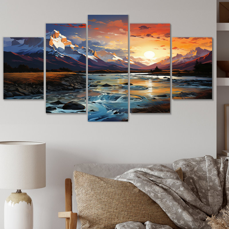 South America Mountain Majesty - impression sur toile de paysages - 5 panneaux