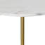 Table de bout Mid-Century avec base robuste en bois d'acacia massif et marbre 18 po Wagner