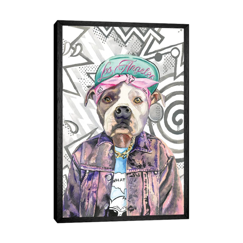 What's Up Dog by Heather Perry - Print on Canvas, 66.04 cm H x 45.72 cm W, Black Framed
