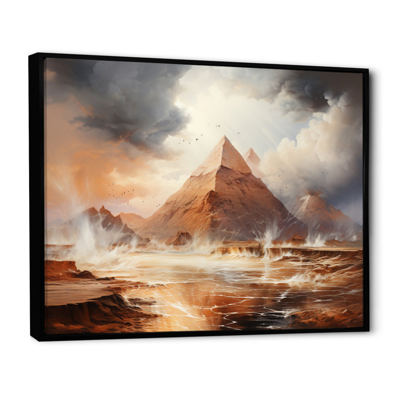 «Pyramid Whispers Of The Time II», reproduction sur toile, H 24 po x l 32 po x P 1 po, Cadre flottant noir