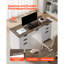 Bureau de direction, table de bureau de ferme avec station de charge, table de direction robuste en panneau de particules avec tiroirs de rangement