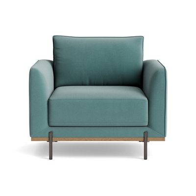 Fauteuil d'appoint en velours azur, vert olive