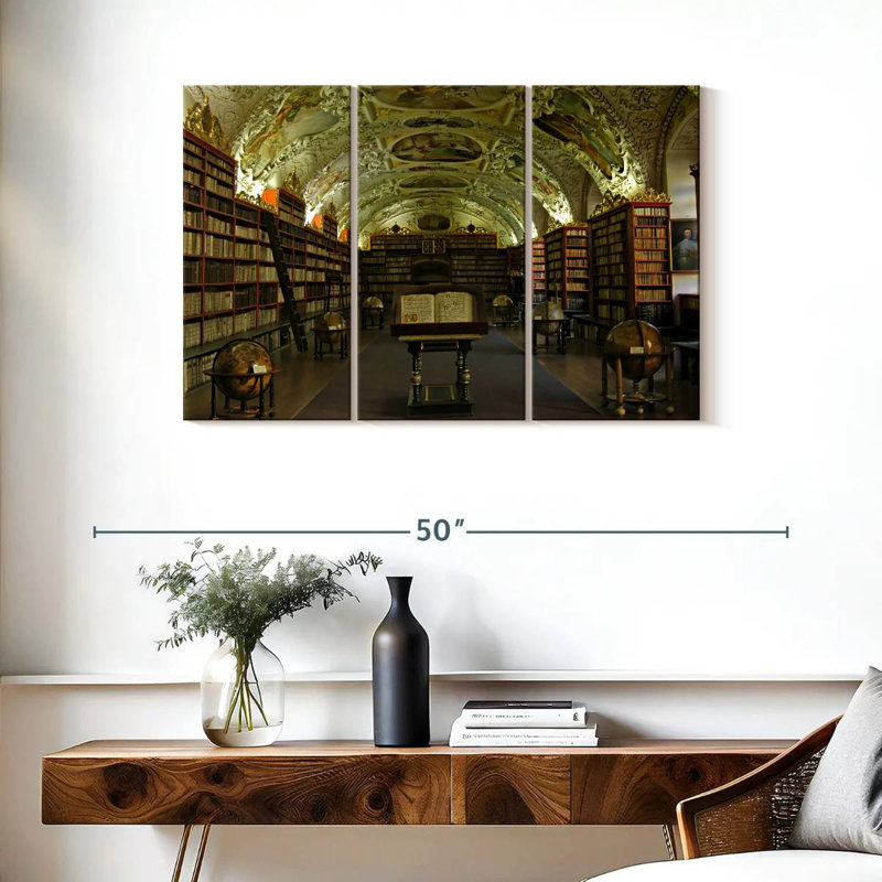 Old Library In Prague, 24" H x 38" W