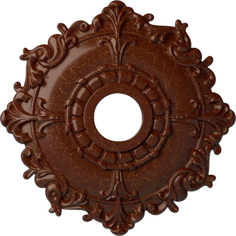 Endurathane Valletta Ceiling Medallion, 18"OD x 3 1/2"ID x 1"P (Fits Canopies up to 3 1/2"), Hand-Painted Spartan Stone Finish