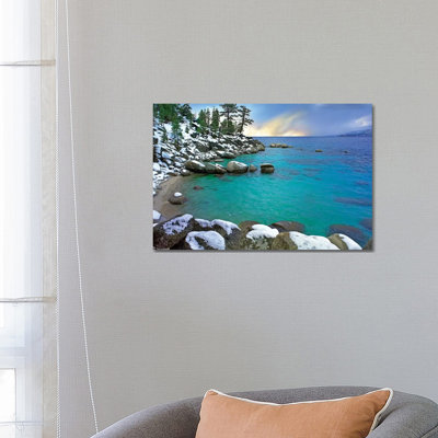Hidden Beach And Memorial Point, Lake Tahoe, Nevada by Tim Fitzharris - Wrapped Canvas Print
