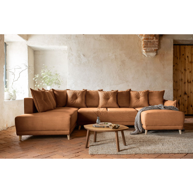 Lazy Lukka 8 Seater Sofa Bed, Orange, Left Hand Facing