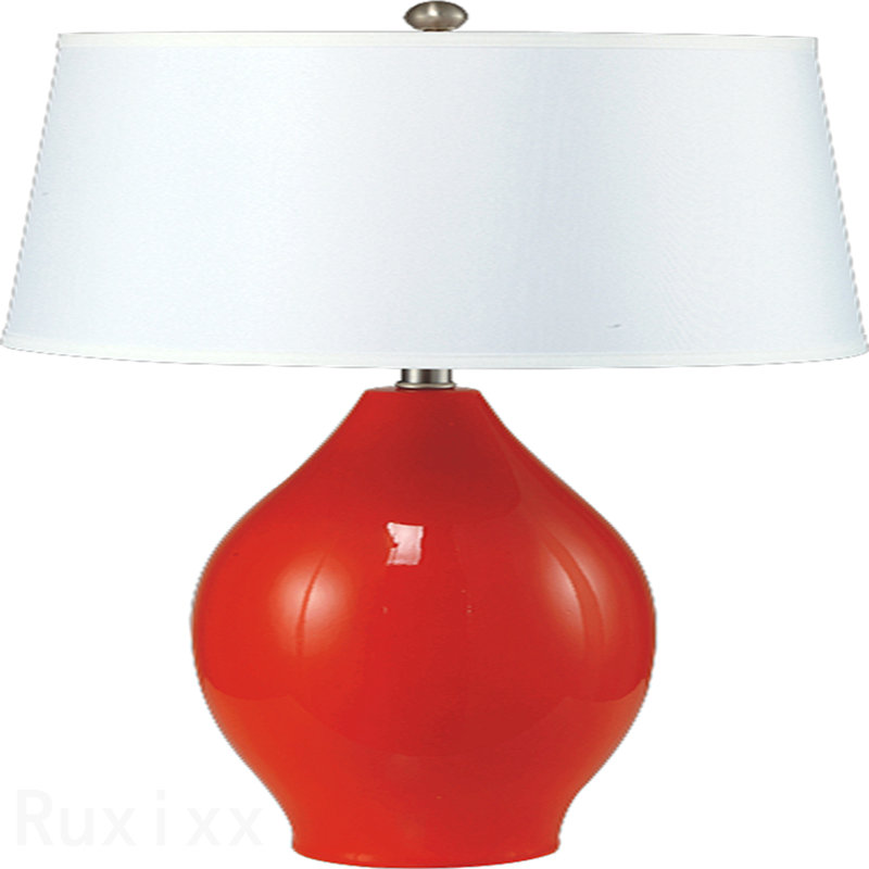 28"H Red Lemon Shape Ceramic Table Lamp