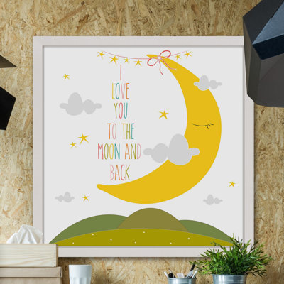'Sleepy Moon' by Karen Zukowski Framed Framed Print