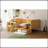 Wooden Daybed With Storage Shelves And Lockers, Multi-Functional Bed With Study Desk And Matching Stool, Natural