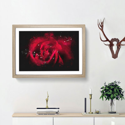 Drops Upon A Red Rose Paint Splash - Picture Frame Graphic Art