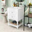 Meuble-lavabo avec lavabo en céramique, 2 tiroirs et tablette ouverte-131200072