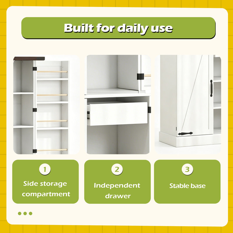 Stylish Storage Cabinet,Home Office Organizer, White/Oak