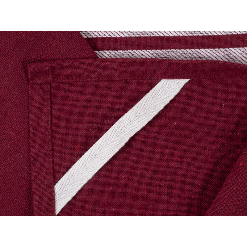 Cotton Stripe Jacquard Tea Towel Kitchen Towel, Oxblood