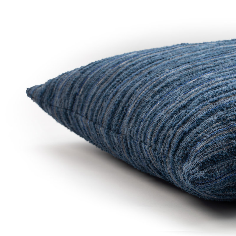 Luxe Throw Square Outdoor Pillow Cover & Insert by Elaine Smith, Indigo, 20"H X 20"W, Striped
