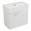 Meuble-lavabo mural de 21,8 po avec lavabo, armoire flottante murale, grand tiroir, tablette réglable, porte-papier hygiénique, système de fermeture en douceur, blanc-118003313
