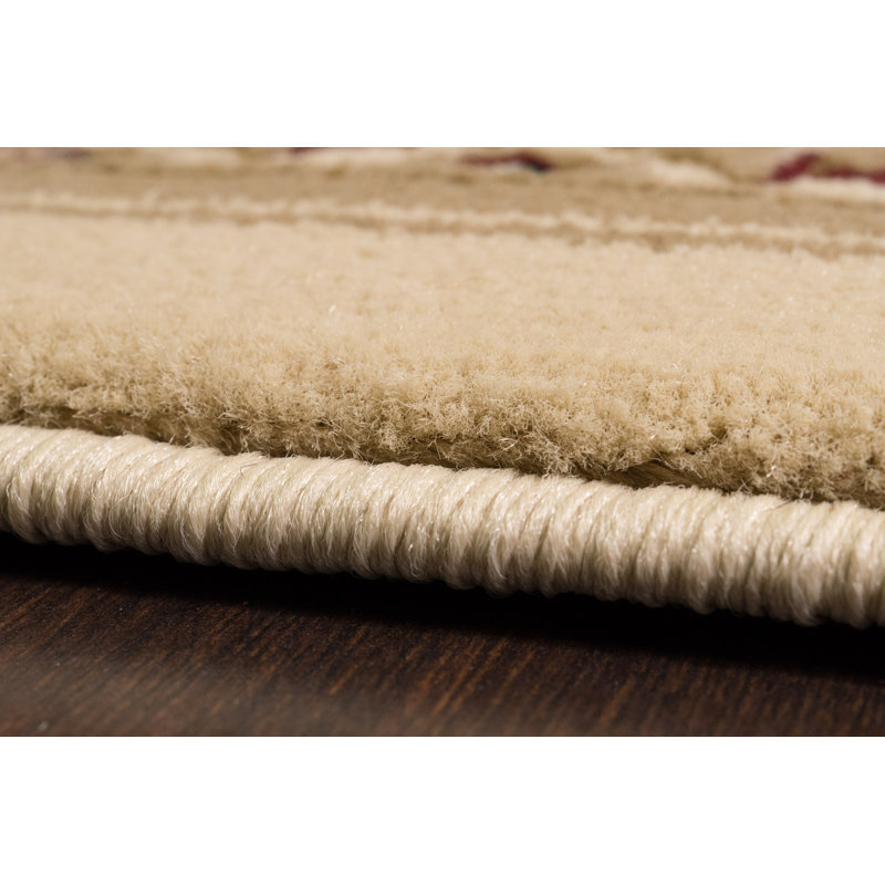 Tapis de zone ivoire oriental Melkon, Rectangle 9 pi 2 po x 12 pi 10 po