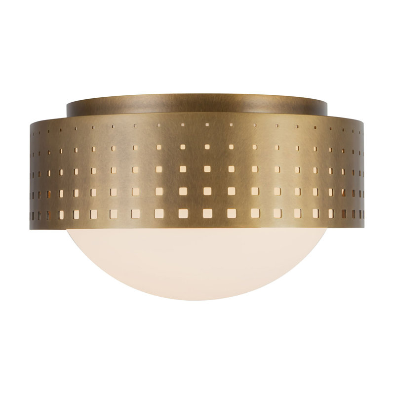 Astoria 10-in Black Flush Mount, Antique Brass