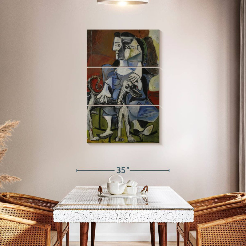 Avery, femme avec chien, H 45 po x l 28 po