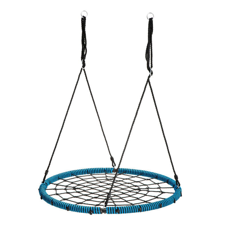 Balançoire en toile avec chaînes et crochets, Bleu