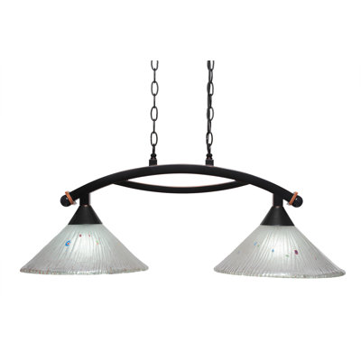 Eisenhauer 2 Light Island Light Shown With 12" Glass