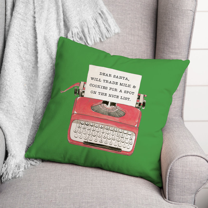 Coussin Typewriter, 20 po x 20 po