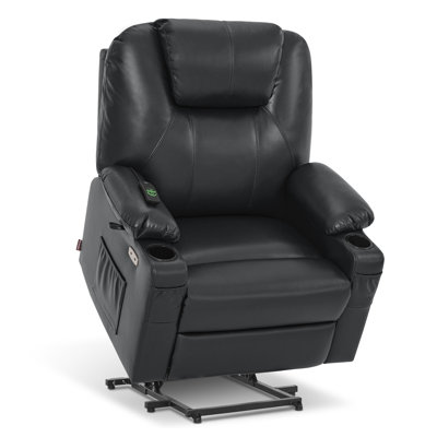 25.2" Seat Width Power Recliner Lift Chair with Vibration and Heat, Breathable Faux Leather