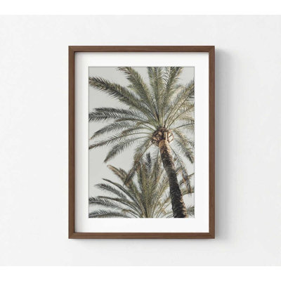 Impression d'art tropical tropical: palmiers ensoleillés - décor bord de mer