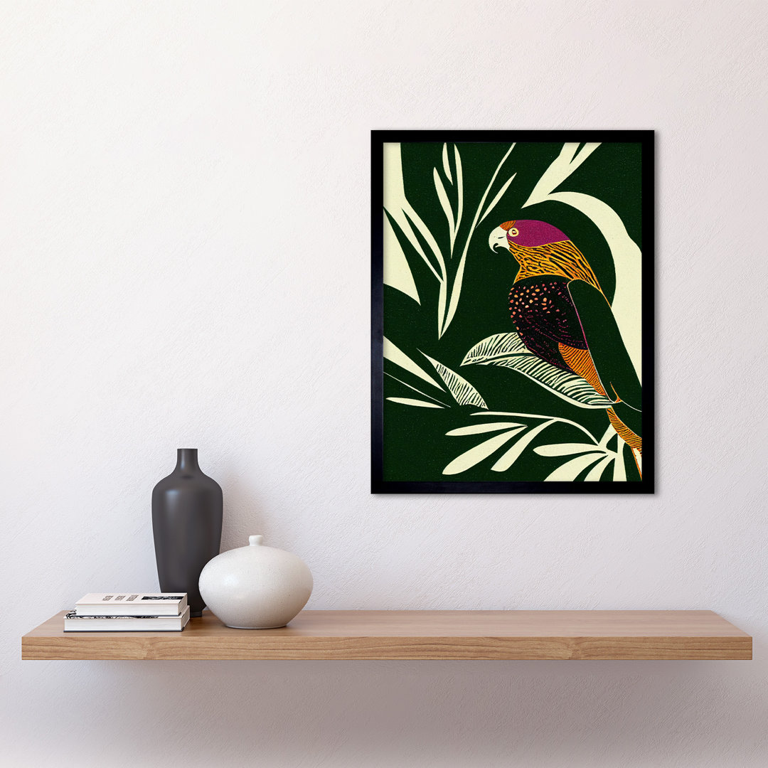 Green Orange Pink Cream Tropical Plant - Single Picture Frame Print