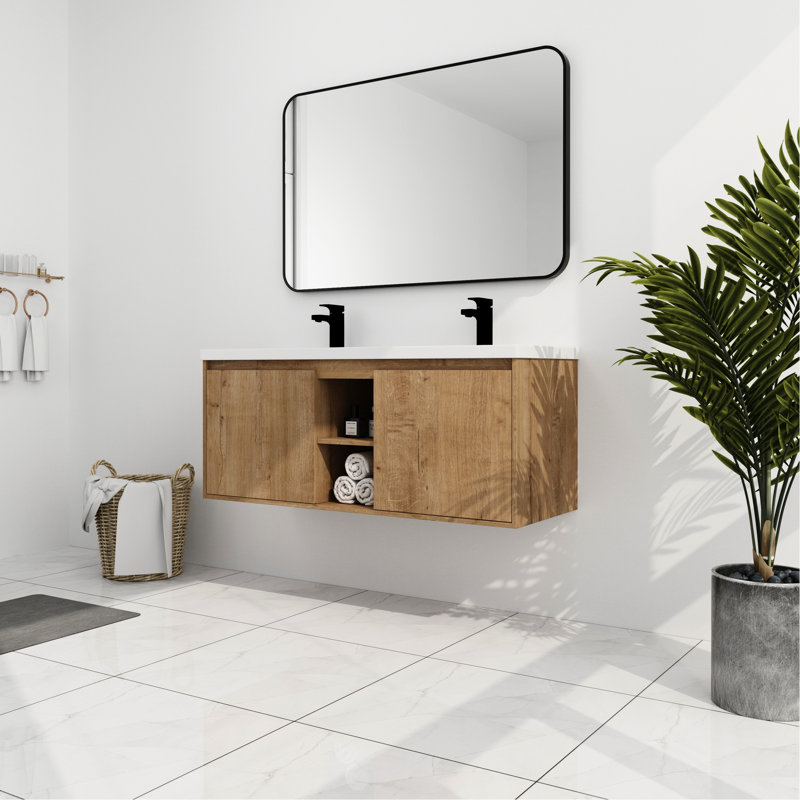 Meuble-lavabo à deux cuves 48 po - Accessoire de porte à fermeture douce