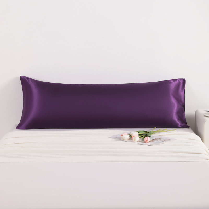 1 taie d'oreiller pour le corps, taies d'oreiller luxueuses en satin avec fermeture à enveloppe - NTBAY, Mauve foncé