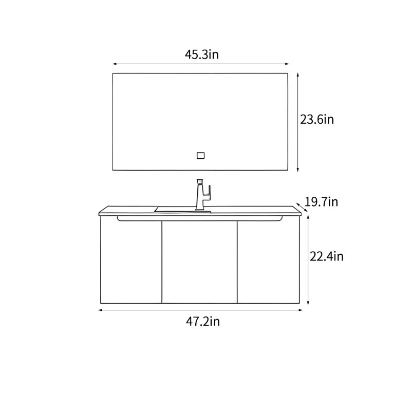 Modern simple bathroom cabinet, Gray