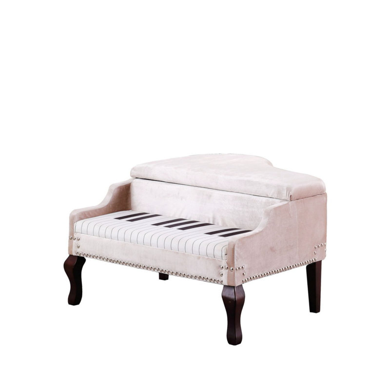 Krysha Upholstered Ottoman, Beige Fabric