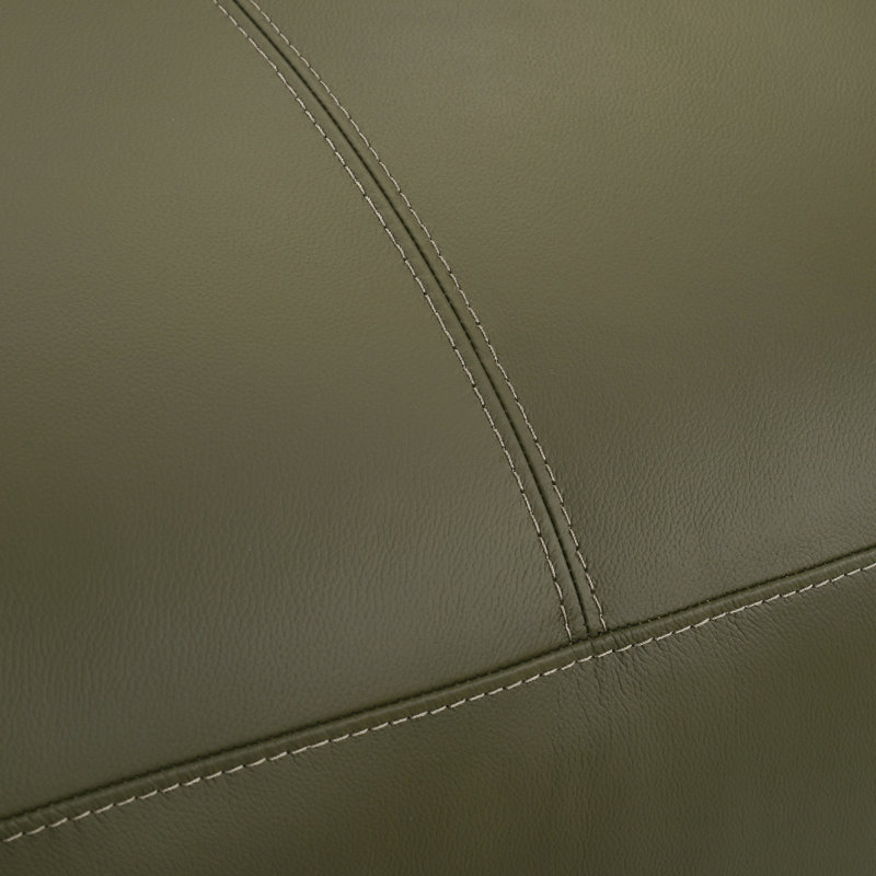 Cremeans 92 po Canapé en cuir avec accoudoirs rembourrés en vert ou kaki, Vert