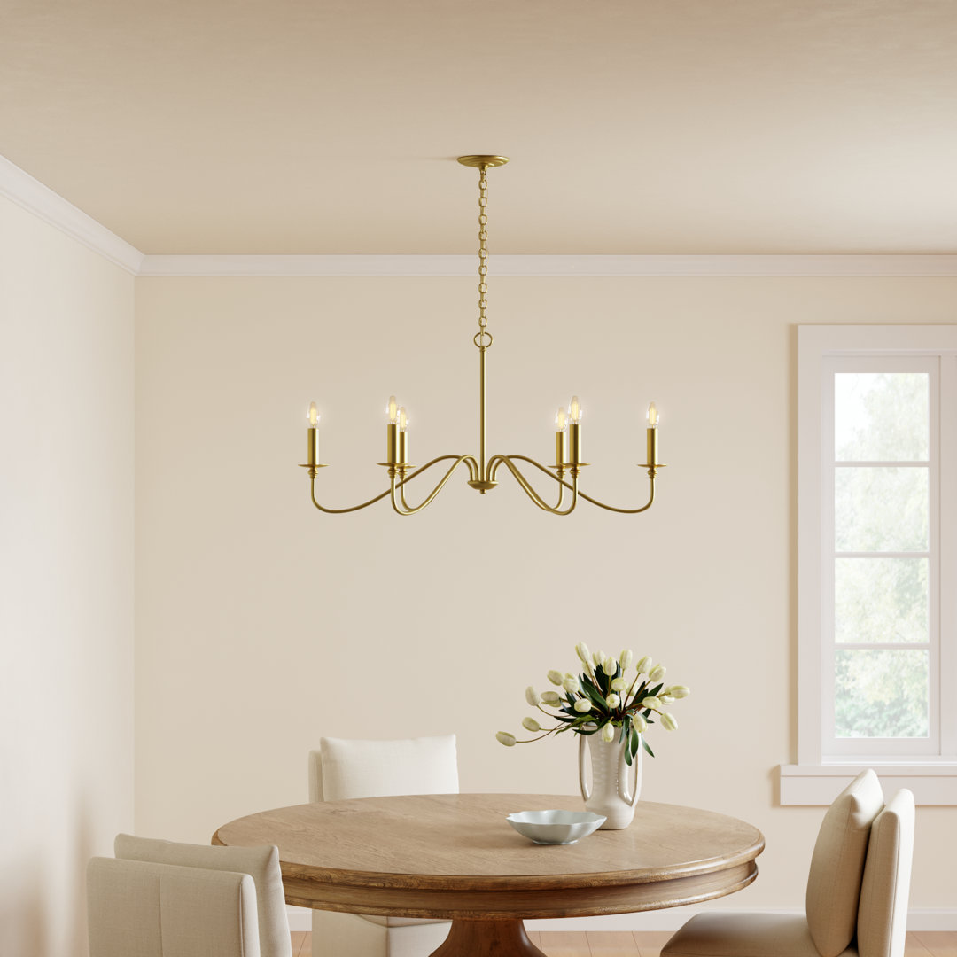 Ableton 6 - Light Dimmable Classic / Traditional Chandelier Birch Lane™ Size: 25" H x 48" W x 48" D Finish: Brass