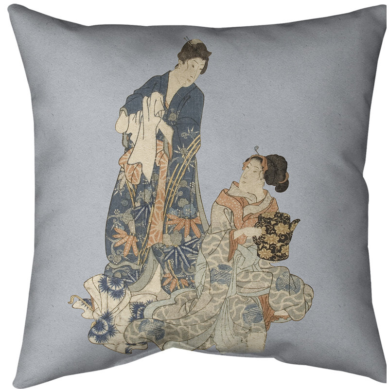 Housse de coussin wellspring of amour, 14 po x 14 po, Bleu, Sergé de coton