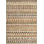 Tapis de couloir à motif géométrique rétro d'aspect usé et antidérapant beige-926371304